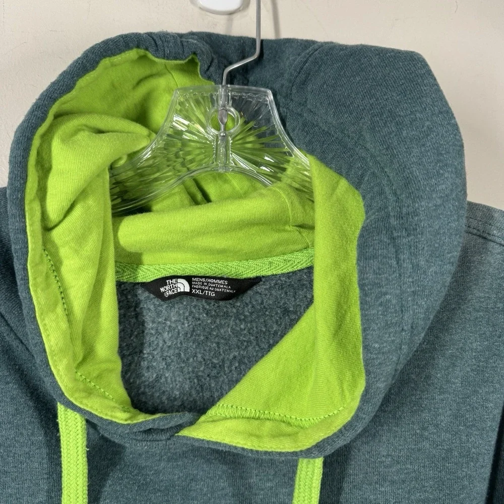The North Face Half Dome Teal Green & Neon Hoodie Pullover Mens Sz XXL